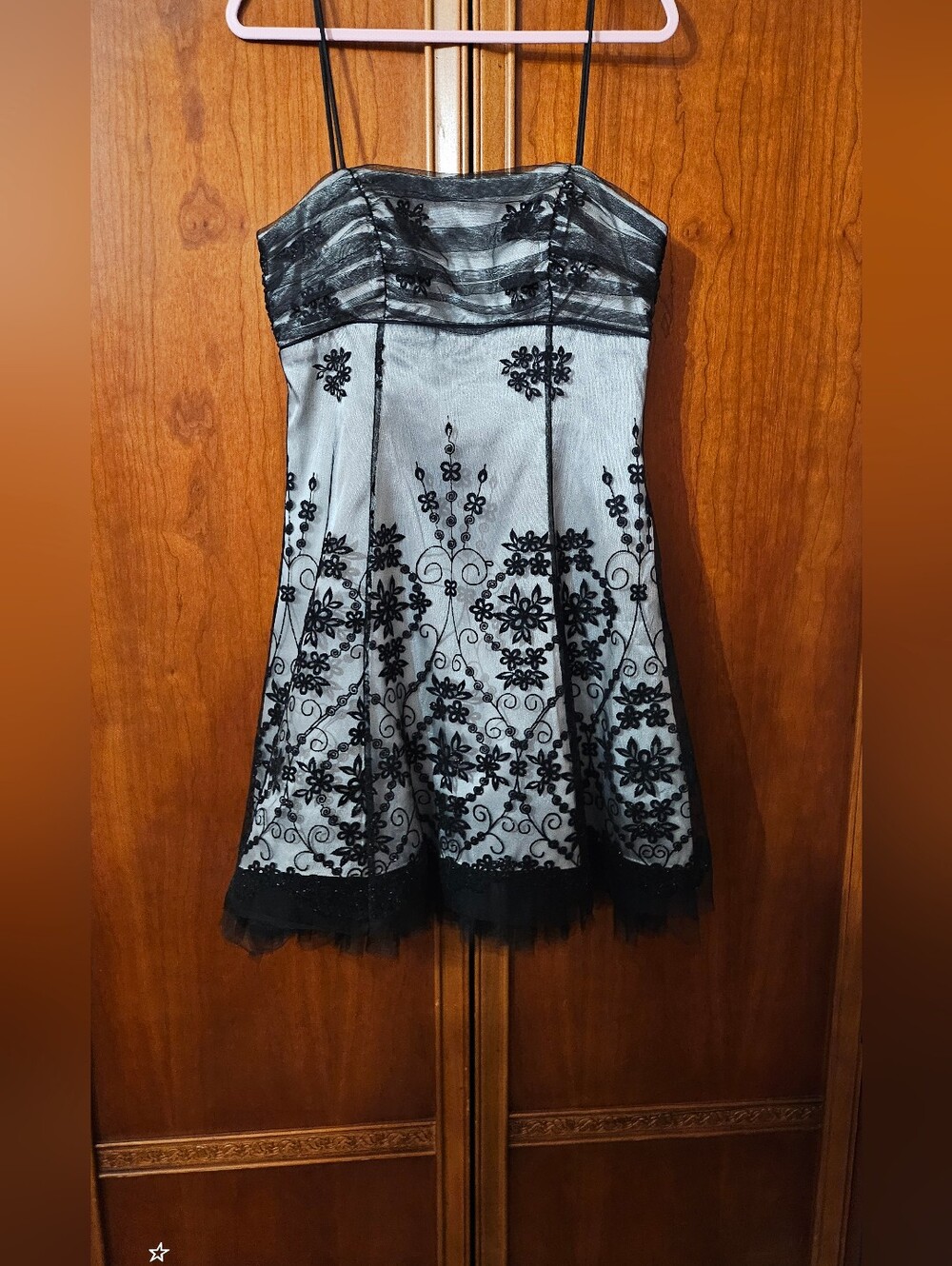 Vintage Y2k Betsy & Adam Black And White Lace Up Dress